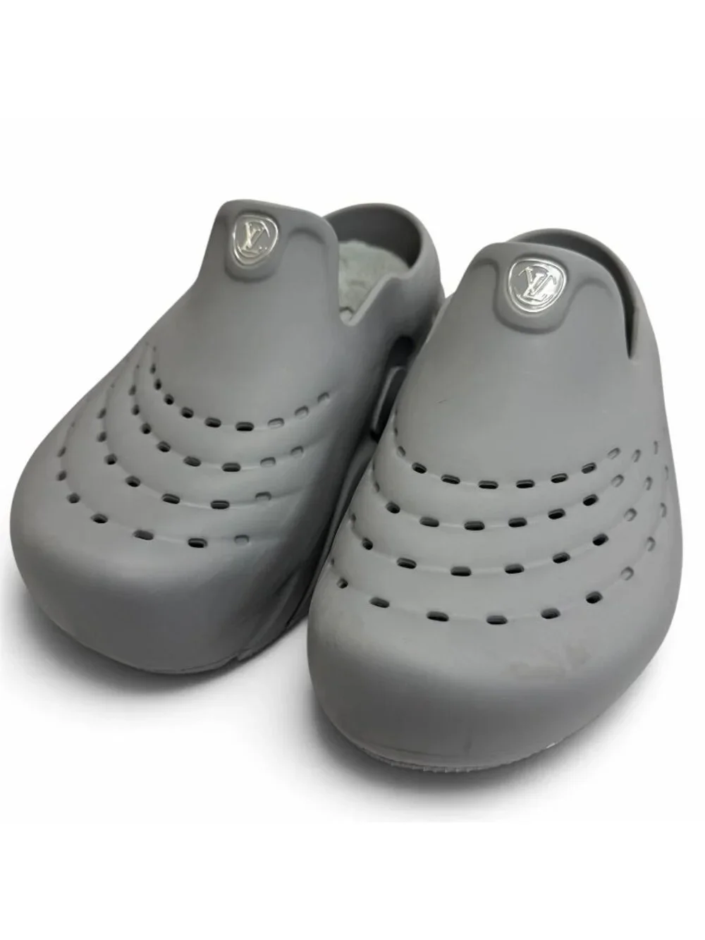 Louis Vuitton LV Shark Line Circle Logo Monogram Thick Sole Rubber Sandals Clog